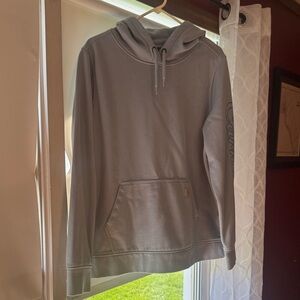 Carhartt Light Gray Pullover Hoodie with Sleeve Logo